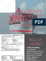 Documents Commonly Used in Carriage of Goods