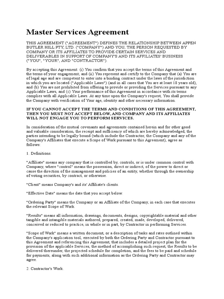 Master Services Agreement | PDF | Trade Secret | Indemnity