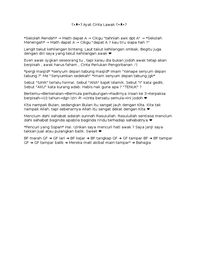 Ayat Cinta Lawak Pdf