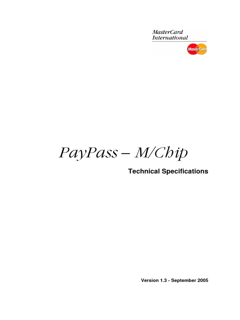 PayPass - MChip (V1.3) | PDF | Emv | Master Card