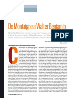 De Montaigne A Walter Benjamin