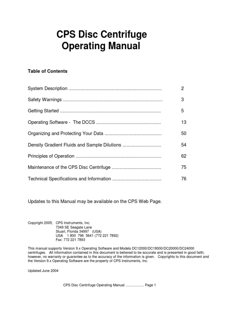 ManualPX 80 Disc Stack Centrifuge PDF PDF Computer File Calibration