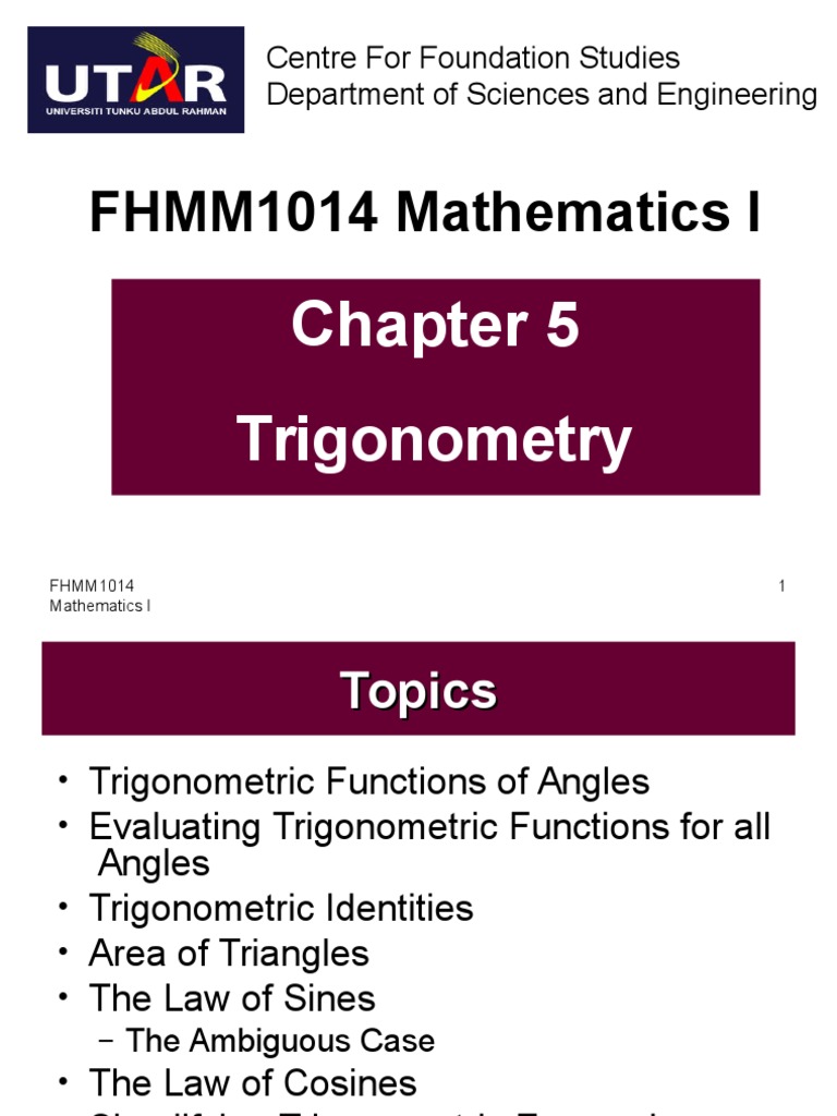 Chapter 5 Trigonometry | PDF | Trigonometric Functions | Sine