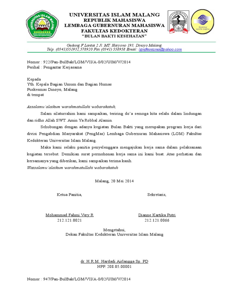Sekolah Contoh Surat Kerjasama  Contoh  Surat  Kerjasama 