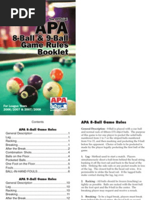 APA Eight Ball Rules of Play - In Play! magazine