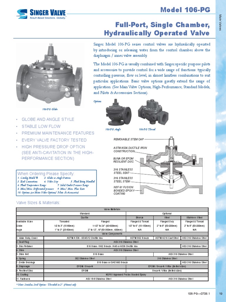 Singer Valve Valve Mechanical Engineering