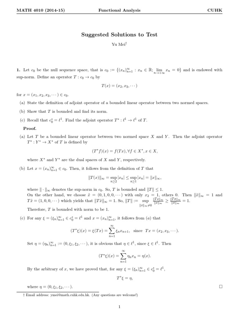 Normed Spaces and Banach Space Proofs | PDF | Banach Space | Functional ...