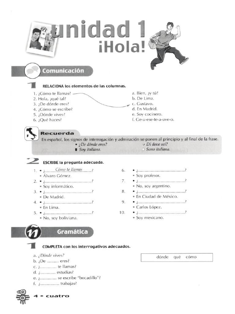 Libro de Ejercicios - Unidad 1 | PDF