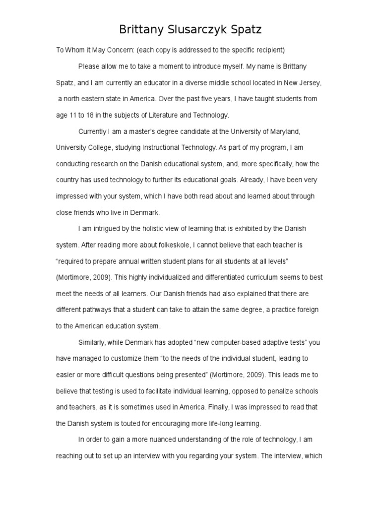 Danish Cover Letter PDF Denmark Sharing