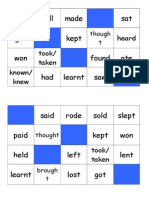 Irregular Verb Bingo Matching Game 2