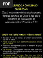 Restaurando a Comunhão Quebrada