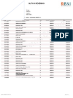 1 Month Bank Account Transaction History