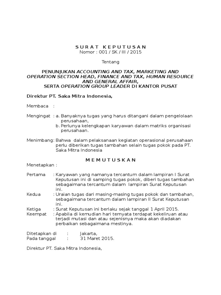 Contoh SK | PDF