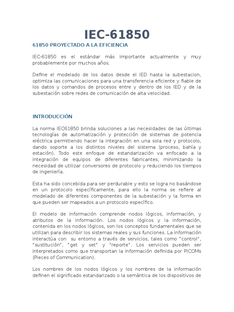 IEC 61850 Axon Group | PDF | Modelo osi | Protocolos de comunicaciones