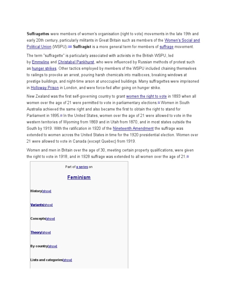 Suffragettes | PDF | Suffragette | Emmeline Pankhurst