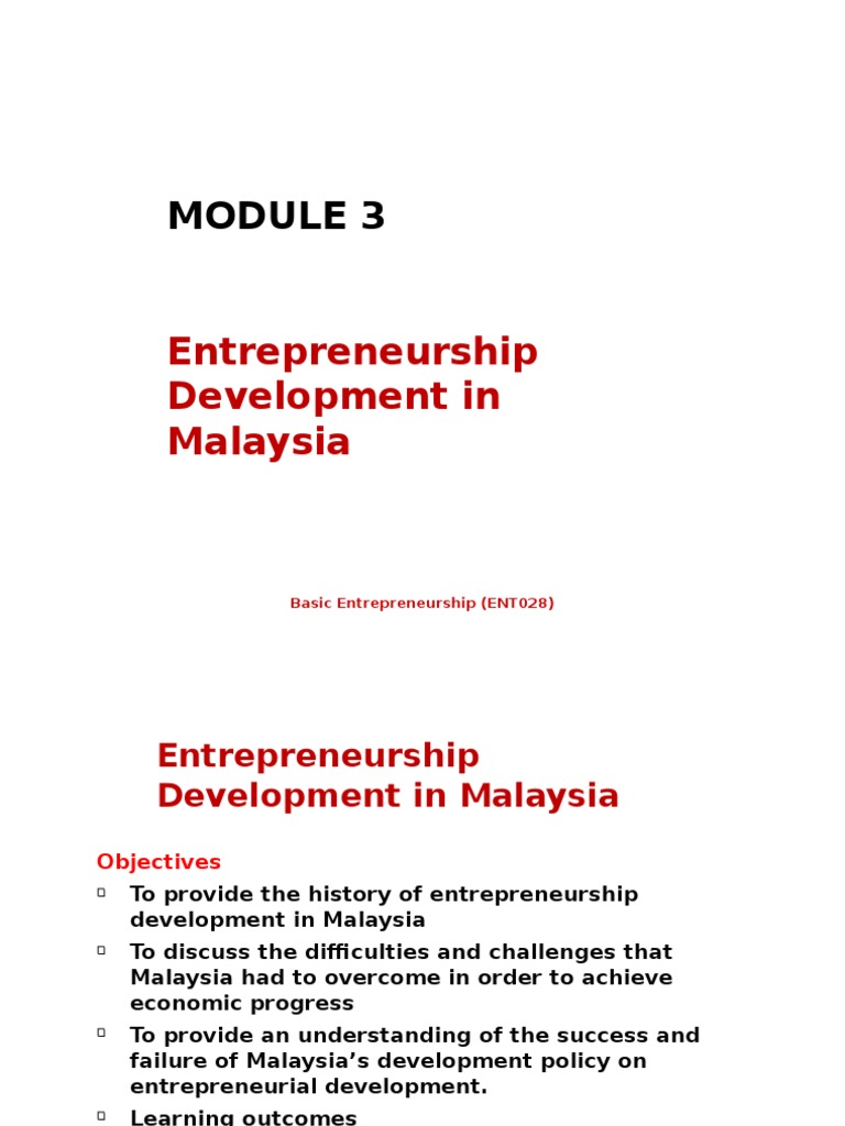 3 Entrepreneurship Development In Malaysia Economies Politics