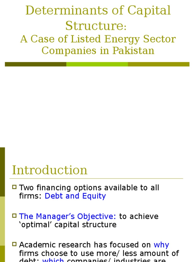 Determinants of Capital Structure - Presentation | PDF | Capital ...