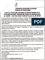 Invitación A Presentar Expresiones de Interes Servicios de Consultoria Proyecto Producción Sostenible de Quinua Orgánica en El Altiplano Boliviano-CABOLQUI