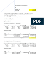 Estimating dew point and bubble point in Excel