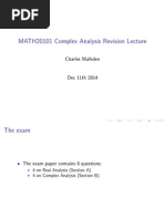 Complex Analysis Revision Lecture