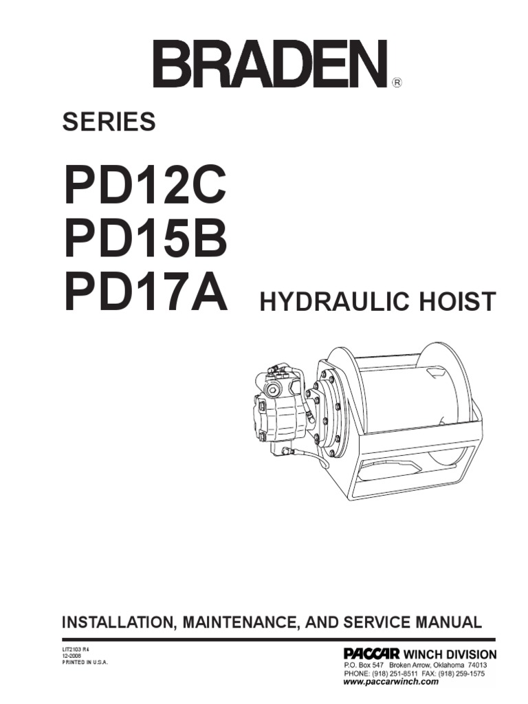 Braden Winch Pd15b PDF Brake Valve