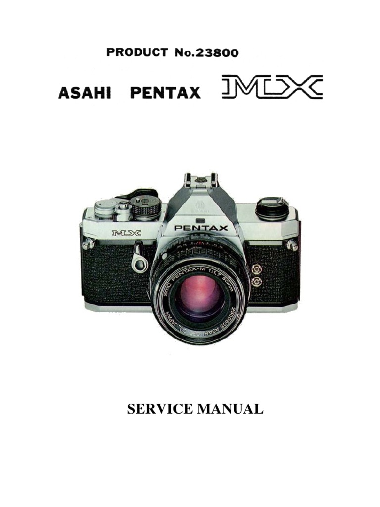 Pentax MX Repair Manual PDF Camera Mechanical Engineering
