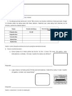 Avaliação de Matemática da Escola Estadual Governador Magalhães Pinto