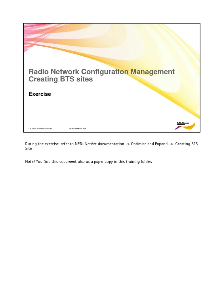 09 - 02 - OS8513AEN51GLA1 - Creating BTS Sites Exercise 2G | PDF ...