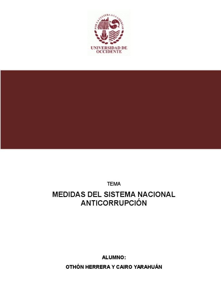 Medidas del Sistema Nacional Anticorrupción | PDF | Federación ...