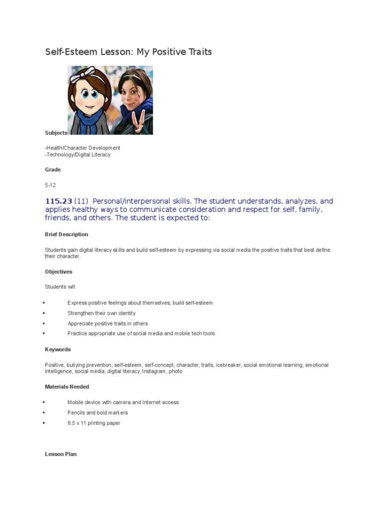 Model8 Developing Positive Self-Concepts | PDF | Self Concept | Social ...