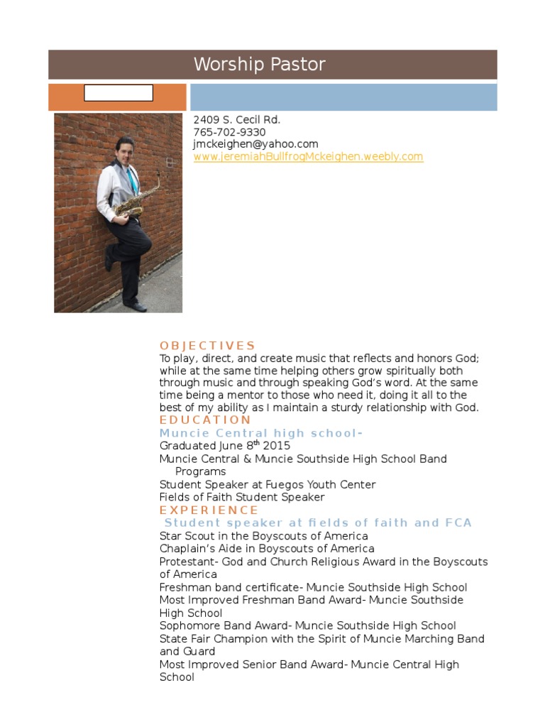 Aspiring Worship Pastor's Journey | PDF | Career & Growth