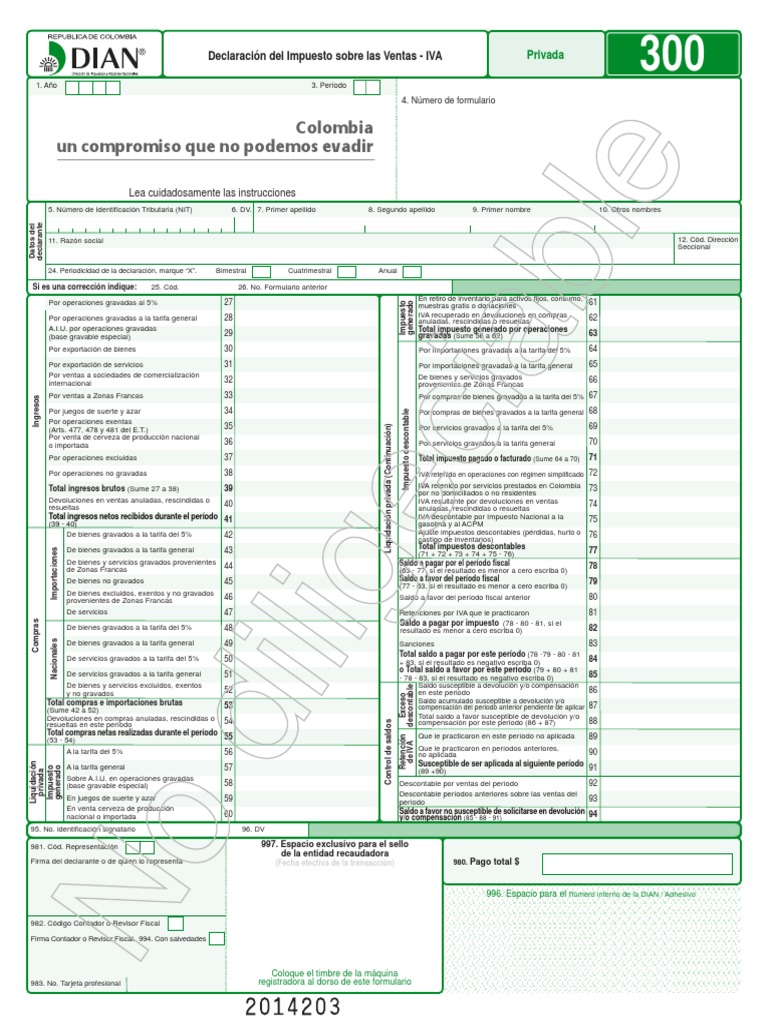 Formulario 300 iva 2020
