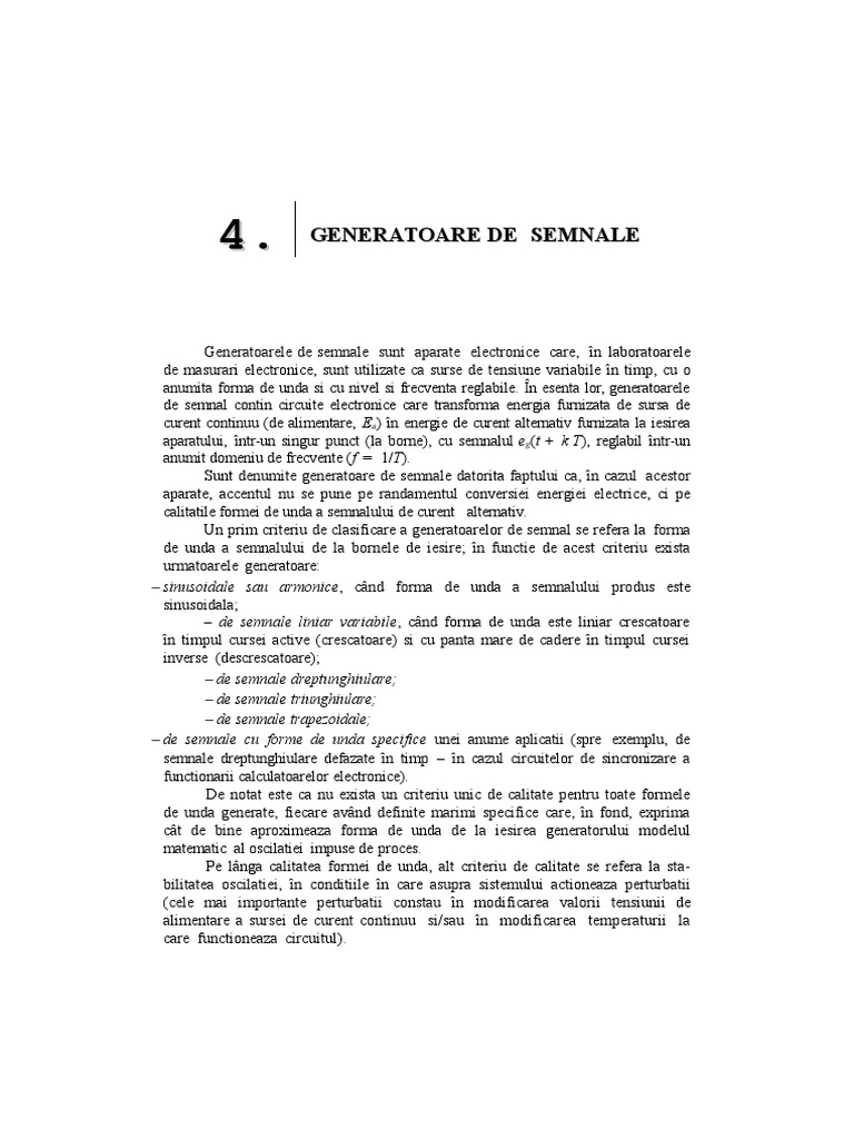 Intervene Symposium in terms of Generatoare de Semnale | PDF