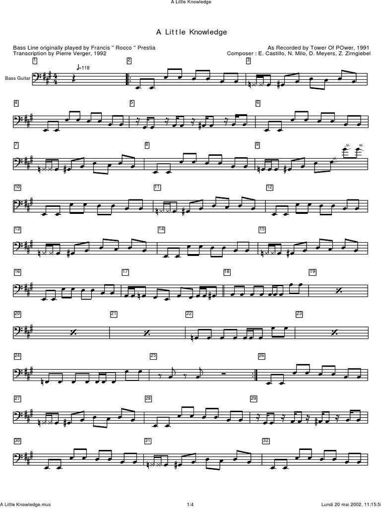 Bass) Tower of Power - A Little Knowledge - Rocco Prestia