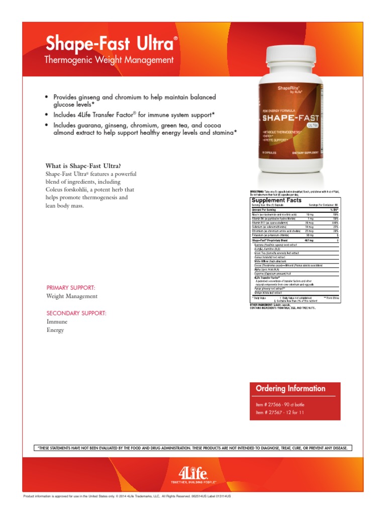 ShapeFast Ultra Thermogenic Weight Management PDF
