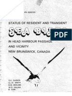STATUS OF RESIDENT AND TRANSIENT SEA BIRDS IN HEAD HARBOUR PASSAGE AND VICINITY NEW BRUNSWICK, CANADA, 1977