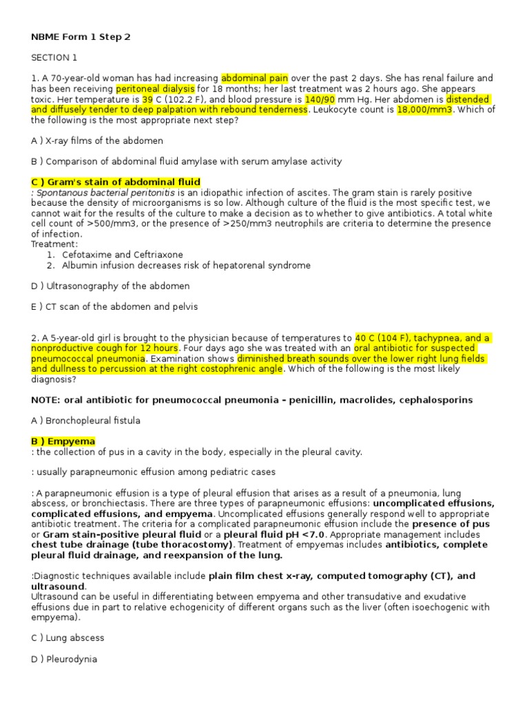 NBME 1 Ratio | PDF | Urinary Incontinence | Sickle Cell Disease