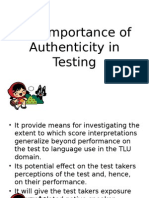 The Importance of Authenticity in Testing