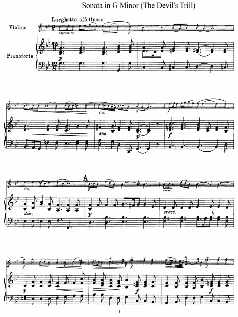 Tartini - B.g5 - Violin Sonata in G Minor Devil s Trill ...