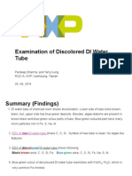 Discolored DI Water Tube Contamination Findings 9 Sep 2014