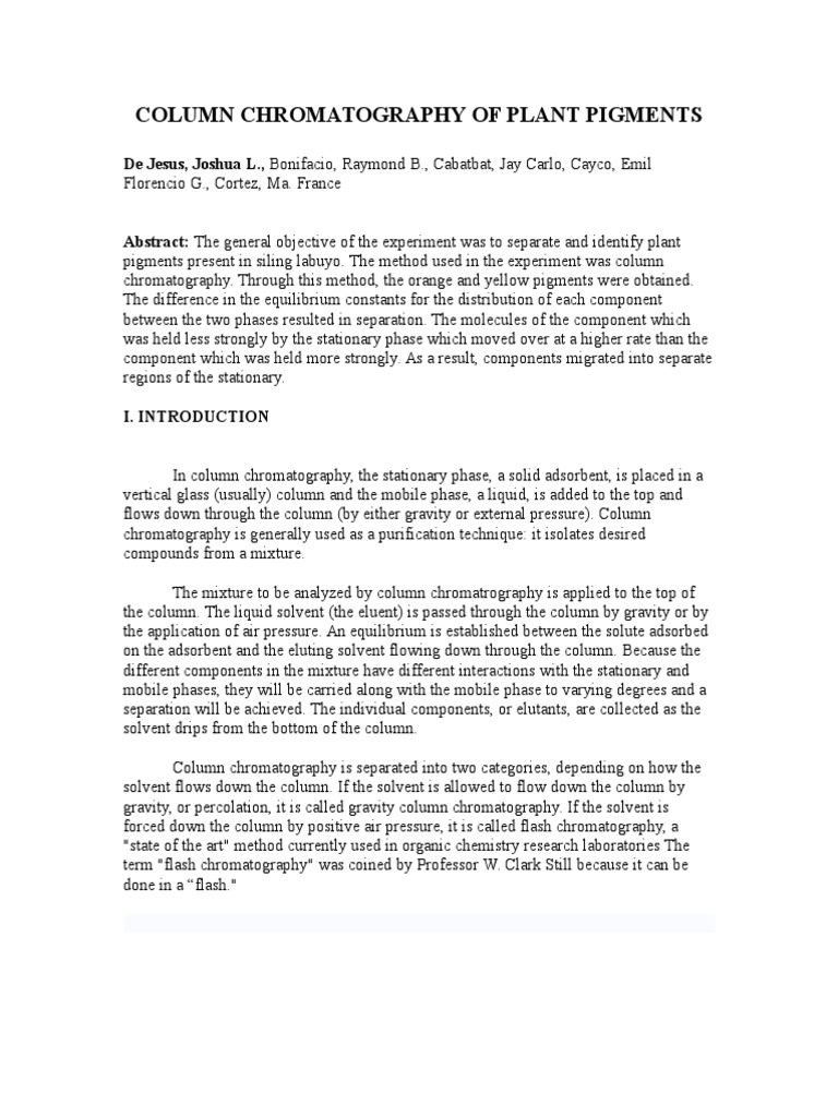 Column Chrom | PDF | Chromatography | Elution