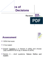 Economics of Business Decisions: Revision