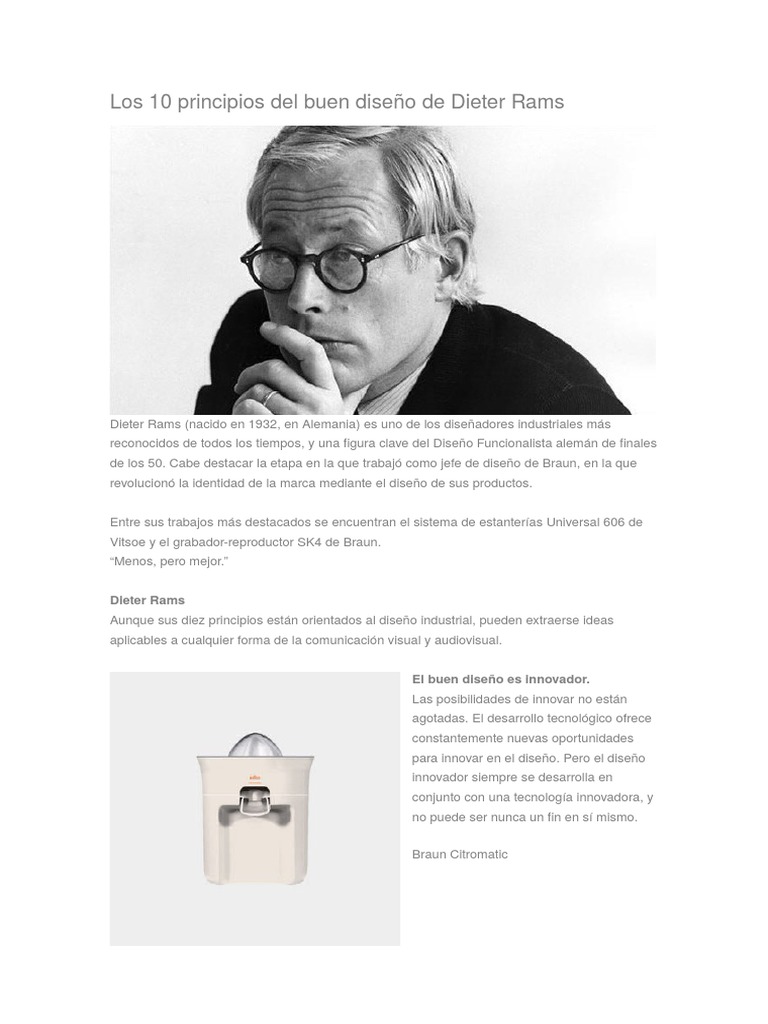 10 Principios del Buen Diseño de Rams | PDF | Diseño | Producto (Negocio)
