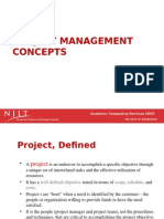 Project Management Concepts: Academic Computing Services 2009 Academic Computing Services 2009