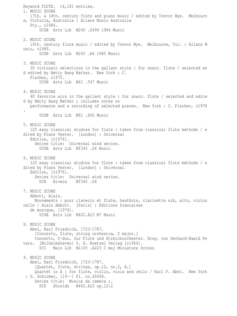 Flute Repertoire PDF