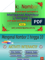 Mengenal Nombor 1 Hingga 10 (Contoh Zaidi)