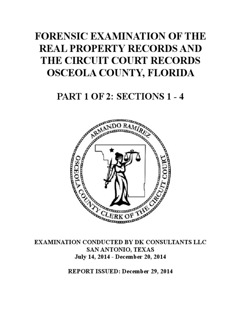 Osceola County Real Property Records Forensic Examination | PDF | Mortgage  Loan | Foreclosure