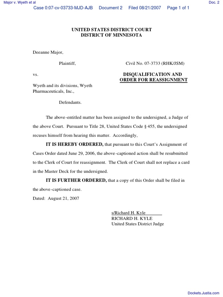 Court Order for Case Reassignment | PDF