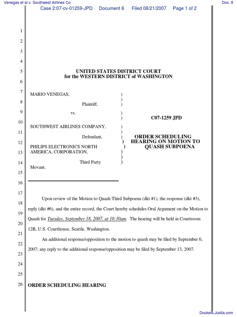United States District Court For The Western District Of Washington