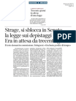 Strage, si sblocca in senato la legge sui depistaggi